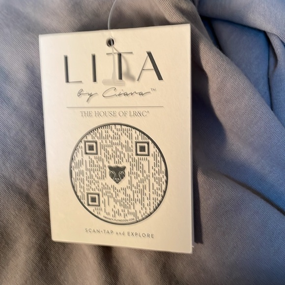 Gray Long Sleeve Crop Top - Picture 6 of 7